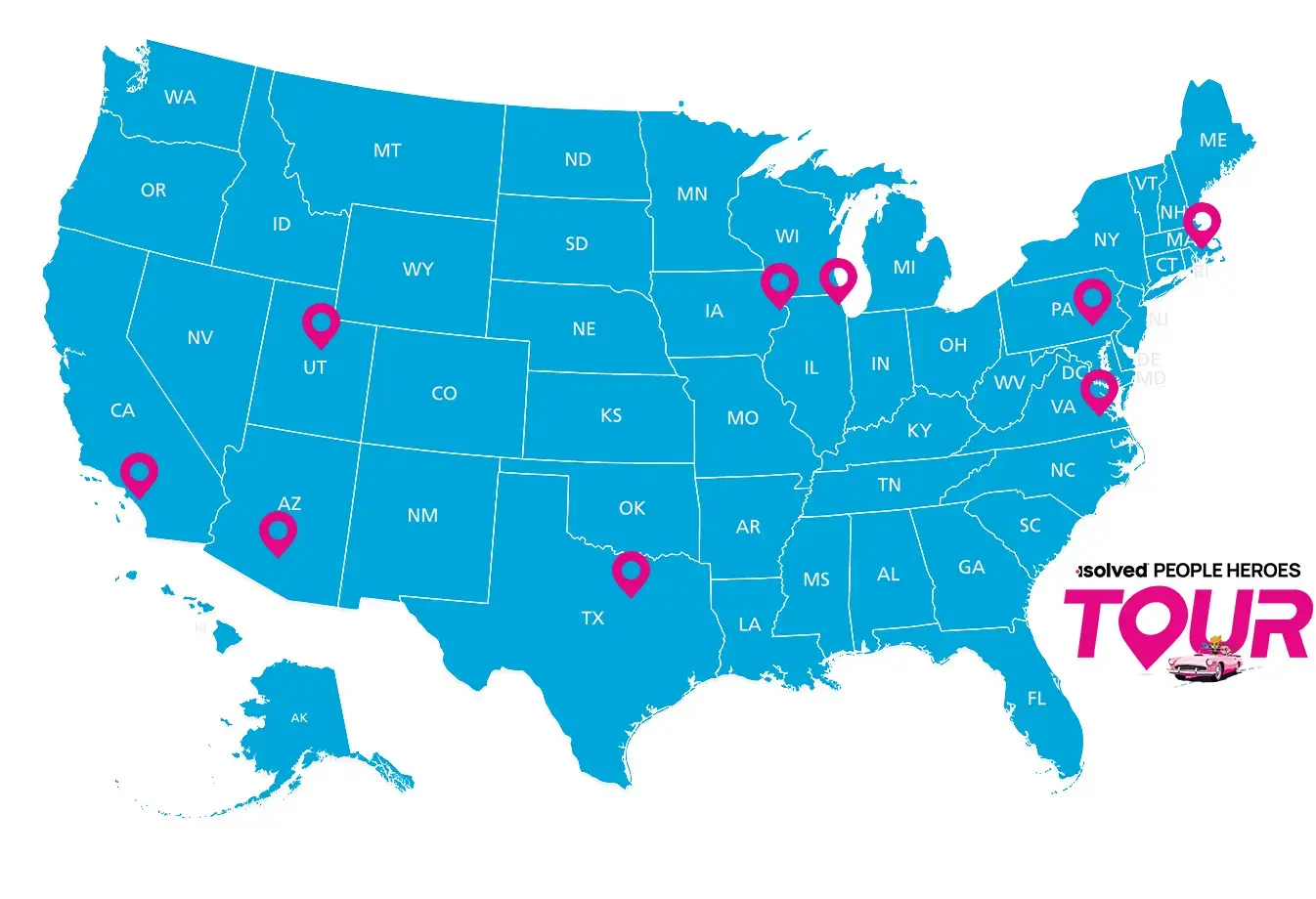 united states tour location map